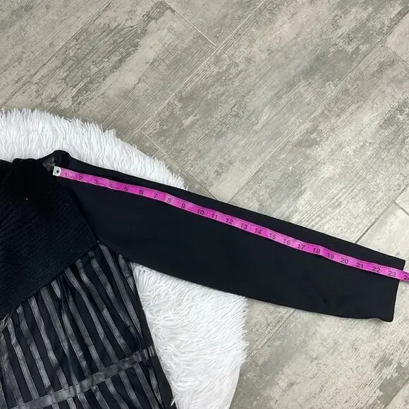 DRAPERS & DAMONS faux leather sheer front coat,  jacket. Size medium - Picture 6 of 8